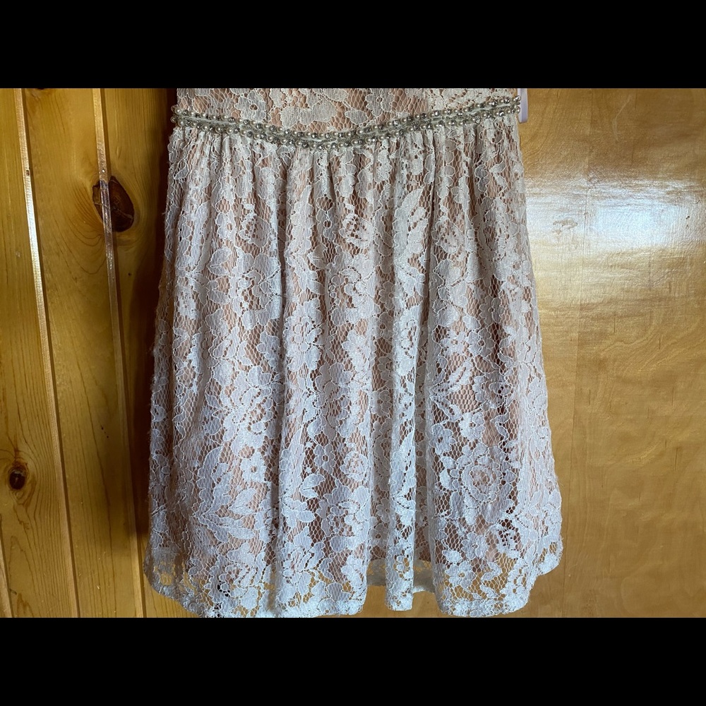 Short beige party dress